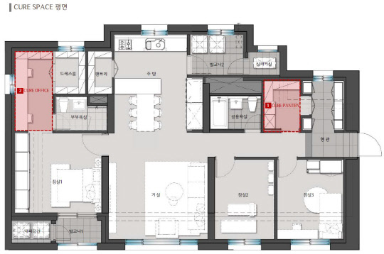 CURE SPACE 평면도. <금호산업 제공>